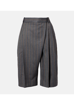 Ganni Pinstripe wrap shorts