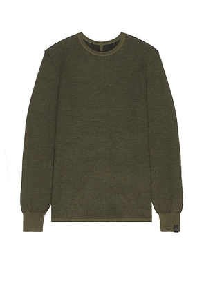 Rag & Bone Gregory Merino Long Sleeve Crew Sweater in Dark Green - Olive. Size L (also in S, M).