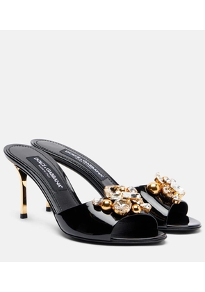 Dolce&Gabbana Embellished patent leather mules