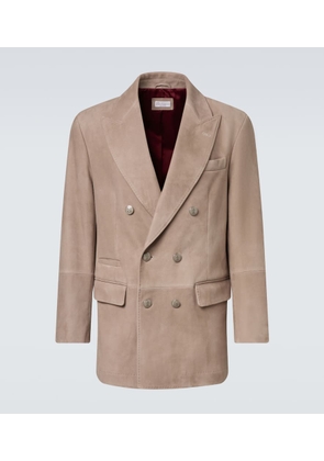 Brunello Cucinelli Double-breasted suede blazer