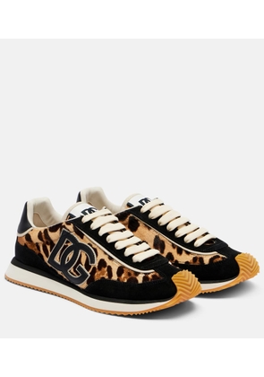 Dolce&Gabbana DG Cushion calf hair and suede sneakers