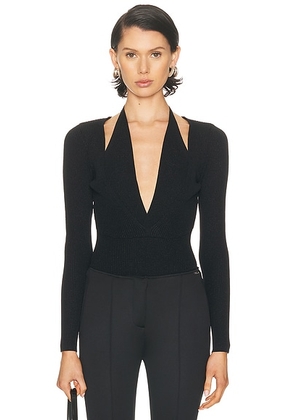 Retrofete Assunta Bodysuit in Metallic Black - Black. Size L (also in M, S, XL, XS).