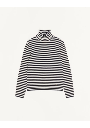 Valentino Valentino High-Neck Wool Jumper With Vlogo Patch Man IVORY/NAVY L