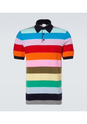 Allude Striped cashmere polo sweater