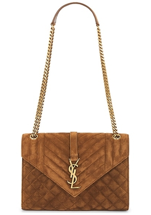 Saint Laurent Medium Envelope Chain Bag in Orange Caramel Cognac - Cognac. Size all.