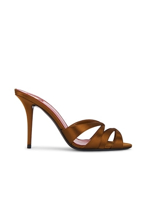 Saint Laurent Chandelle Mule Sandal in Deep Cognac - Brown. Size 36.5 (also in 37.5, 38.5, 39, 41, 42).