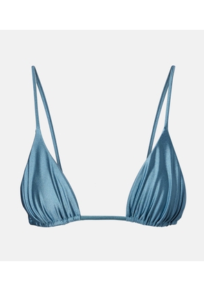 Jade Swim Via metallic-effect bikini top