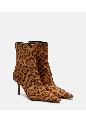 Saint Laurent Ashley 75 calf hair ankle boots