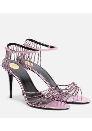 Saint Laurent Babylone 90 leather-trimmed sandals