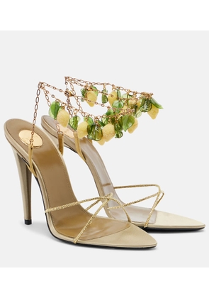 Saint Laurent Mon Cheri 110 leather slingback sandals