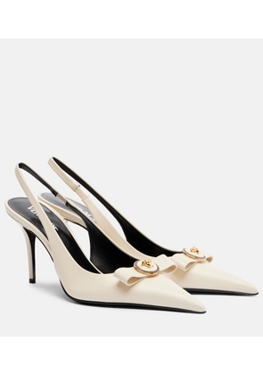 Versace Gianni Ribbon 85 leather slingback pumps