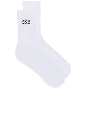 Sporty & Rich Ivy Socks in White - White. Size all.