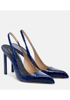 Tom Ford 105 croc-effect leather slingback pumps