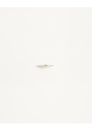 Valentino Garavani Vlogo Signature Metal And Pearl Tie Clip Man GOLD/CREAM UNI