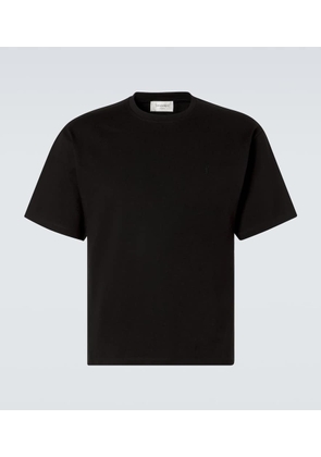 Saint Laurent Cropped cotton jersey T-shirt