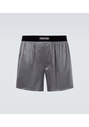Tom Ford Logo silk-blend boxer briefs