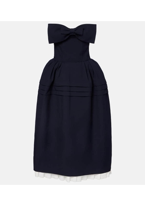 Shushu/Tong Bow-detail wool and silk midi dress