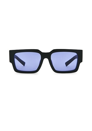 Prada Rectangular Sunglasses in Black & Purple - Black. Size all.