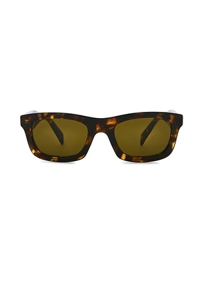 Prada Rectangular Sunglasses in Honey Tortoise & Dark Brown - Brown. Size all.