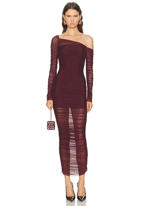 SEROYA Chantae Dress in Merlot - Wine. Size L (also in XS).