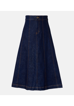 Veronica Beard Alix denim midi skirt