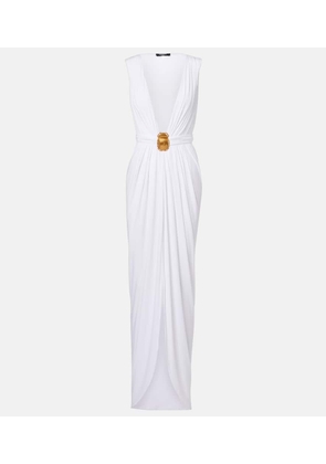 Balmain Embellished jersey maxi dress