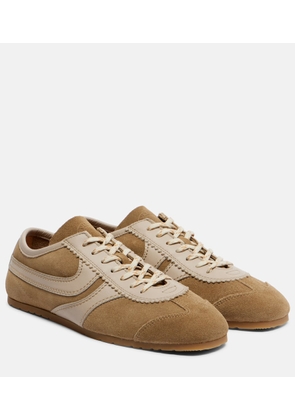 Dries Van Noten Leather-trimmed suede sneakers