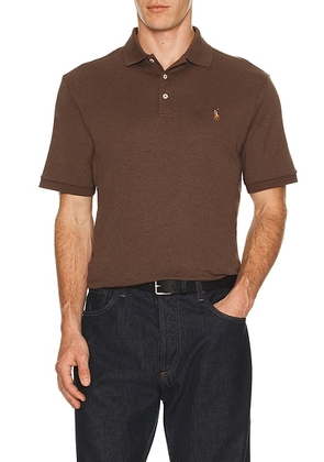 Polo Ralph Lauren Short Sleeve Soft Touch Polo in Nutmeg Brown Heather - Brown. Size L (also in M, S, XL/1X, XXL/2X).