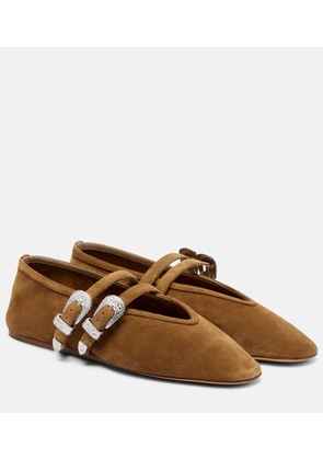 Le Monde Beryl Claudia suede Mary Jane ballet flats