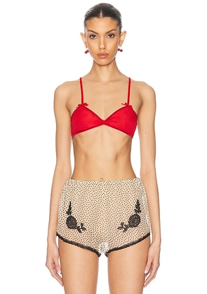 Valentino Solid Bra in Paris - Red. Size 36 (also in 38, 40).