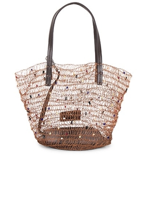 Staud Jewel Bucket Bag in Multi Color Beads - Brown. Size all.