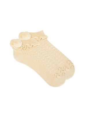 Valentino Pom Pom Sock in Betulla - Cream. Size L/XL (also in ).