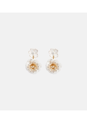 Carolina Herrera Crystal-embellished floral drop earrings
