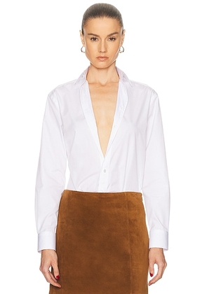 Ralph Lauren Collection Adrien Button Up Top in White - White. Size 0 (also in 2, 4, 6).