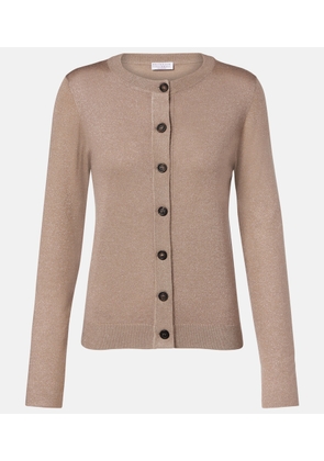 Brunello Cucinelli Cashmere-blend lame cardigan