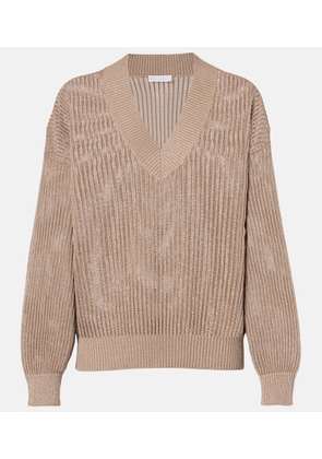 Brunello Cucinelli Cotton-blend lame sweater