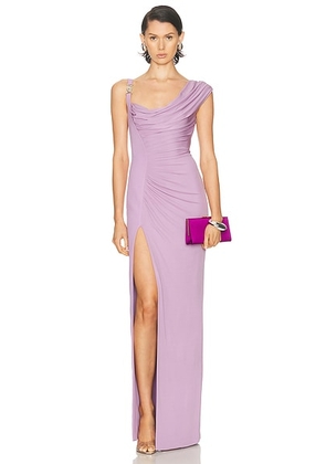 VERSACE Ruched Gown in Dusty Lavender - Lavender. Size 38 (also in ).