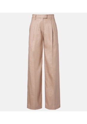 Brunello Cucinelli Linen-blend wide-leg pants