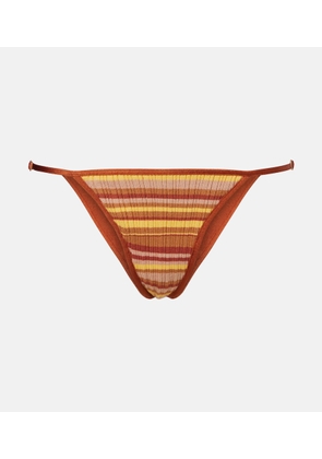 Bananhot Ann ribbed-knit striped bikini bottoms