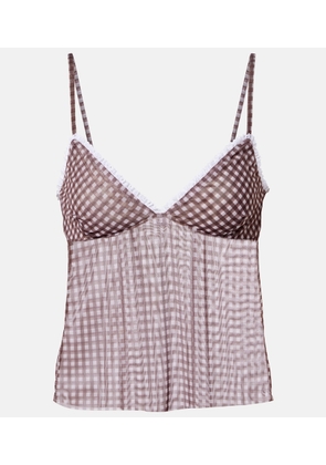 Bananhot Solay gingham semi-sheer top