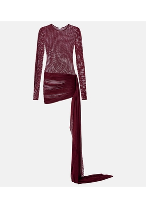 Bananhot Aiden draped sheer jersey minidress