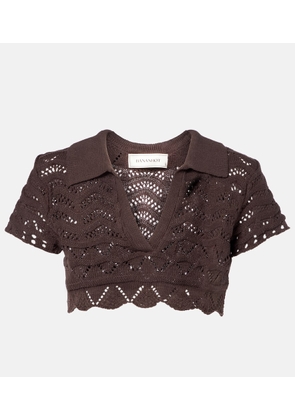 Bananhot Coco open-knit cotton-blend crop top