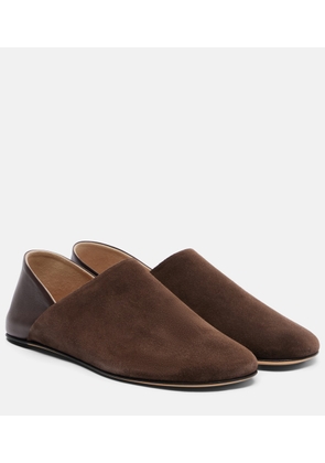 JW Anderson Leather-trimmed suede slip-on shoes