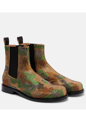 JW Anderson Camouflage embellished suede Chelsea boots