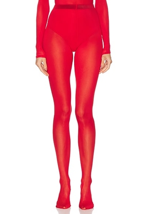 WARDROBE.NYC Sheer Tights in Red - Red. Size XS (also in XXS).