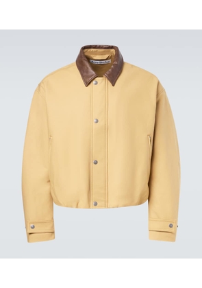 Acne Studios Leather-trimmed cotton satin blouson jacket