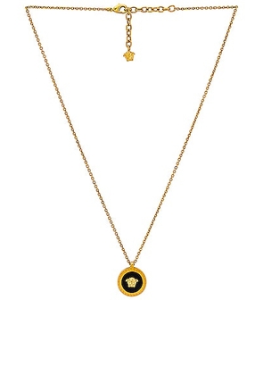 VERSACE Necklace in Black & Gold - Black. Size all.