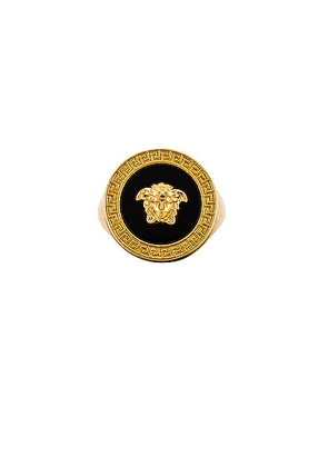 VERSACE Ring in Black & Gold - Black. Size 11 (also in ).