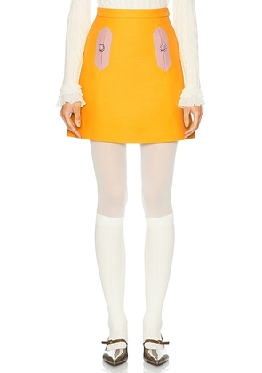 Valentino Crepe Couture Skirt in Bright Narciso & Pale Rose - Yellow. Size 38 (also in ).