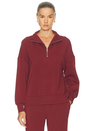 Varley Hawley Half Zip Sweater in New Maroon - Burgundy. Size S (also in ).